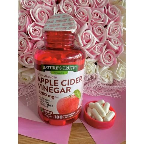 Viên uống giảm cân Apple Cider Vinegar 1200mg - Hỗ trợ đốt mỡ thừa, kiểm soát cân nặng, 180 viên, sản phẩm từ USA