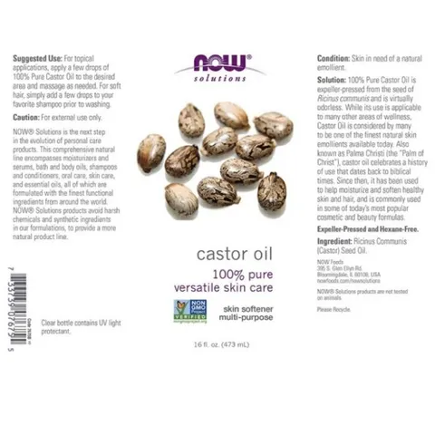 Dầu Dưỡng Da Hạt Thầu Dầu Castor Oil Now Solutions 118ml - Dưỡng Ẩm Tự Nhiên, Chống Lão Hóa, An Toàn Cho Làn Da Khỏe Mạnh