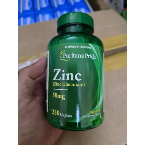 Viên uống kẽm giảm mụn, tăng sức đề kháng Zinc Gluconate 50mg Puritan's Pride