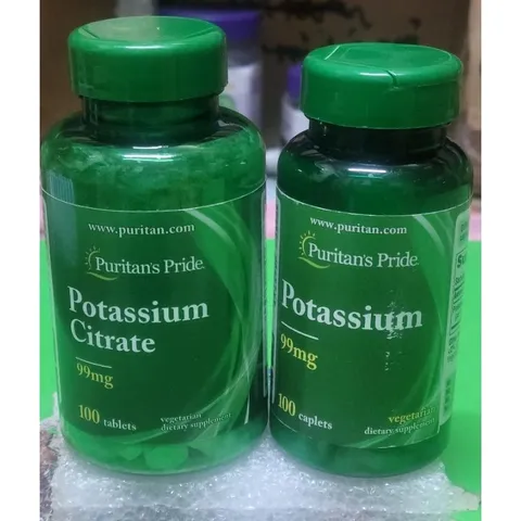 [ Date 2028] Viên uống bổ sung Kali, sỏi thận Potassium 99mg  Puritan's Pride- Nature's Bounty