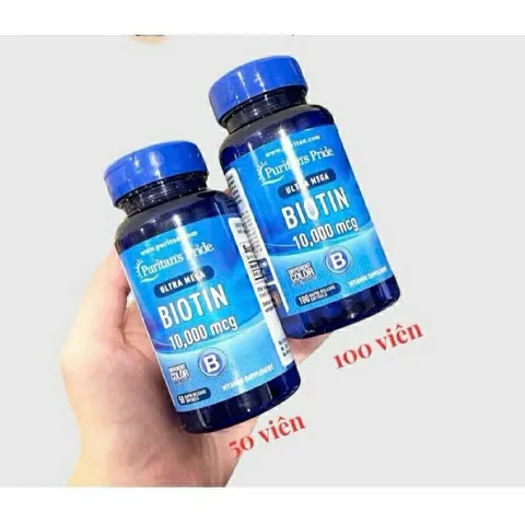 Viên uống Biotin Puritan's Pride 10000 mcg - Giảm rụng tóc, Kích mọc tóc, Làm đẹp da, Tăng cường sức khỏe tóc và móng tay, móng chân