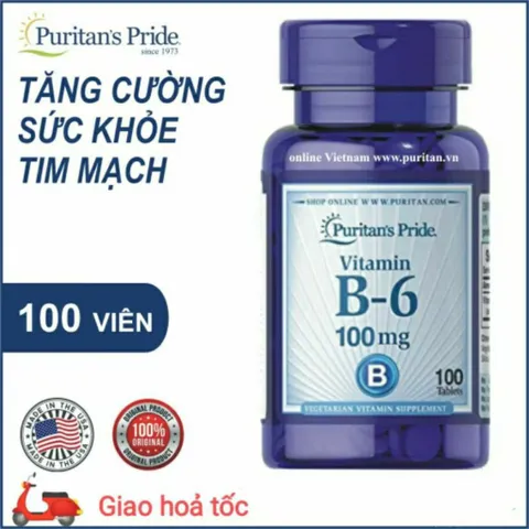 Viên Vitamin B6 tăng cường sức khỏe tim mạch Puritan's Pride 50mg