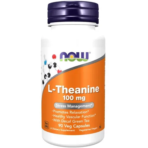 Viên uống giảm căng thẳng, bổ não và hỗ trợ giấc ngủ L-Theanine 200mg Now - Tăng cường trí nhớ, thư giãn hiệu quả