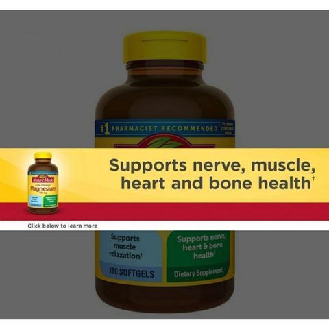 Viên Bổ Sung Magiê Nature Made 400mg - Hỗ Trợ Sức Khỏe Xương Và Cơ Bắp, Giảm Stress - 180 Viên