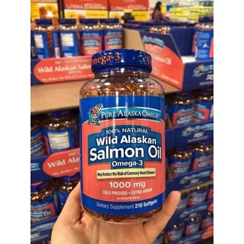 Viên uống Dầu cá hồi Pure Alaska Omega-3 Wild Salmon Oil 210 viên - Hỗ trợ sức khỏe tim mạch, cải thiện tâm trạng hiệu quả
