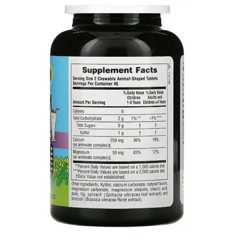 Kẹo ngậm/nhai vitamin C, Canxi, kẽm, magiê cho trẻ Natures plus 90 viên
