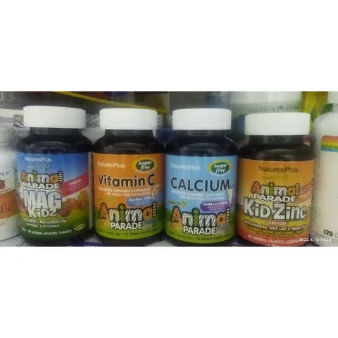 Kẹo ngậm/nhai vitamin C, Canxi, kẽm, magiê cho trẻ Natures plus 90 viên