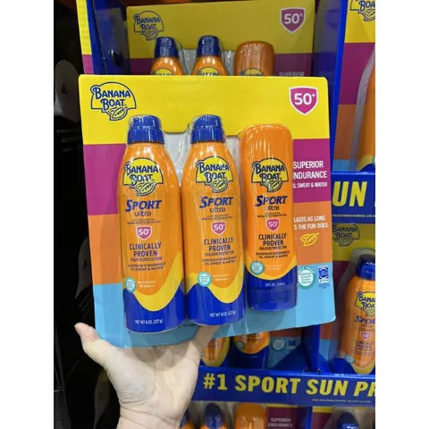 [ Date 2026] Bình xịt/ kem chống nắng thể thao chống nước Banana Boat Sport