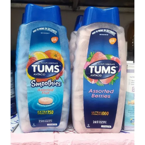[ Date 2027] Viên ngậm Tums dạ dày, khó tiêu , ợ nóng, ợ chua 750mg 250 viên, 1000mg 265 viên
