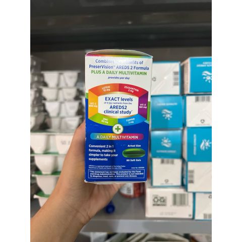 Viên uống PreserVision AREDS 2 Formula + Multivitamin 80 viên - Bảo vệ sức khỏe mắt và hỗ trợ thị lực từ Mỹ