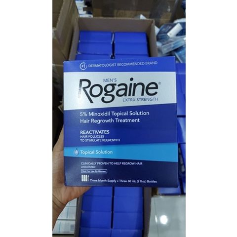Gel mọc tóc Rogaine Men's Extra Strength 5% Minoxidil - Kích thích mọc tóc cho nam giới, hộp 3 chai, giải pháp chống rụng tóc hiệu quả