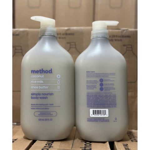 Sữa Tắm Method Body 828ml - An Toàn Từ Thiên Nhiên, Dưỡng Ẩm Da Mềm Mại, Hương Hoa Ngọt Ngào, Không Chất Độc Hại