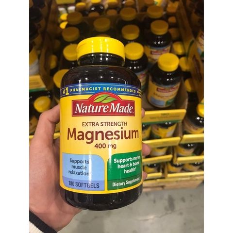 Viên uống Nature Made Magnesium  400mg 180 Softgel - Hỗ trợ chức năng thần kinh và xương khỏe mạnh