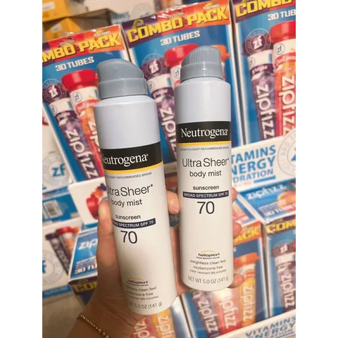 Xịt Chống Nắng Neutrogena Ultra Sheer SPF 70 - Dạng Mist Tiện Lợi, Bảo Vệ Da Khỏi Tia UV, Phù Hợp Đi Biển và Hoạt Động Ngoài Trời