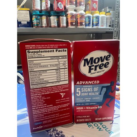Bổ xương Khớp Move Free Joint Health Advanced  MSM&Vitamin D3 chai 80 viên