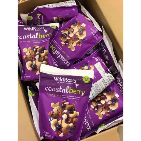 Hạt hỗn hợp Organic Coastal Berry 737g - Snack dinh dưỡng hữu cơ với hạnh nhân, hạt điều, nam việt quất và việt quất Mỹ