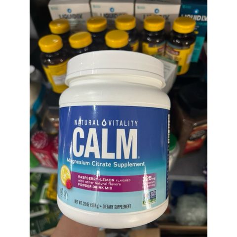 Bột Magie CALM Chanh & Raspberry - 567g Hỗ Trợ Sức Khỏe Xương, Tim Mạch, Não Bộ - Vitamin và Khoáng Chất Tự Nhiên