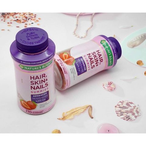 Kẹo dẻo Nature’s Bounty Hair, Skin & Nails Gummies - Hỗ trợ tóc dày, móng khỏe, da đẹp cho phụ nữ, ngăn ngừa lão hóa