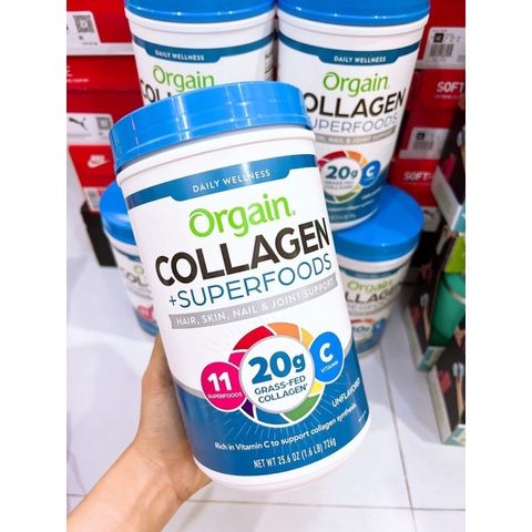 🥬 BỘT SIÊU THỰC PHẨM BỔ SUNG COLLAGEN + SUPERFOODS UNFLAVORED ORGAIN - XUẤT XỨ MỸ