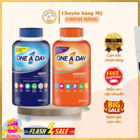 One A Day Multivitamin Health Formula 300 Viên - Dành Cho Nam Giới 18-50 Tuổi - Tăng Sức Đề Kháng, Hỗ Trợ Dinh Dưỡng Chính Hãng