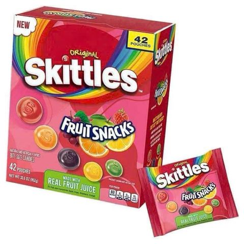 HỘP  KẸO TRÁI CÂY SKITTLES ORIGINAL FRUIT SNACKS 42 GÓI— 952g — CỦA MỸ🇺🇸