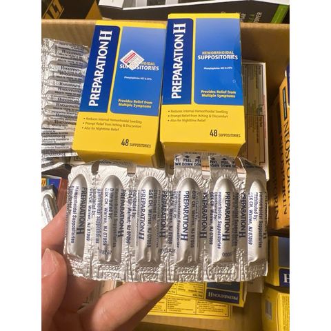 Viên đặt trĩ Preparation H Hemorrhoidal của Mỹ tách lẻ 6 viên