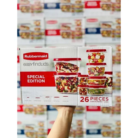 🇺🇸SET HỘP ĐỰNG ĐA NĂNG SIÊU AN TOÀN #RUBBERMAID EASY FIND 26 MÓN (13 HỘP) - 👉Made in USA🇺🇸
