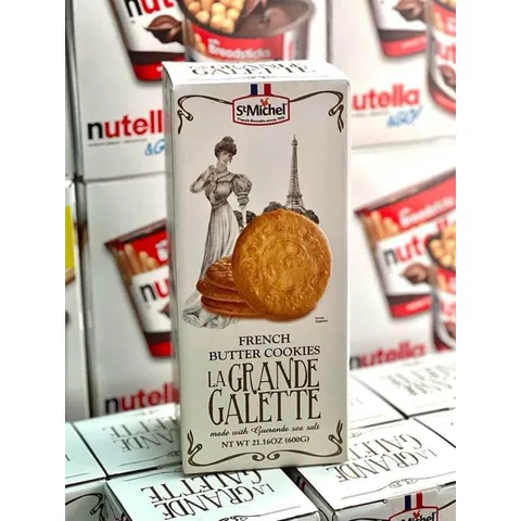 Bánh Quy Bơ Pháp La Grande Galette 600g - Bánh Nguyên Chất, Hương Vị Đậm Đà, Quà Tặng Sang Trọng cho Dịp Lễ Tết