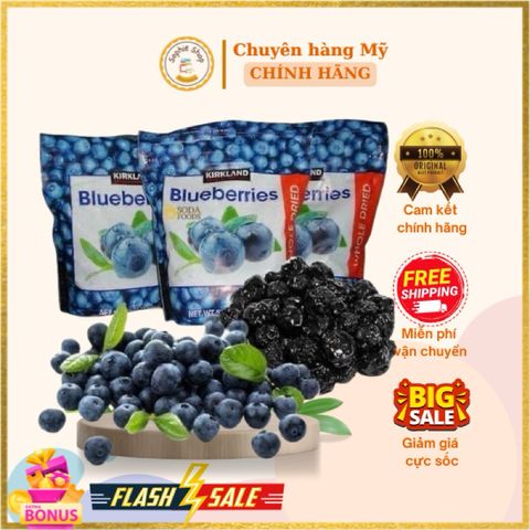 Việt Quất Sấy Khô Kirkland 567g - Snack Ngon Miệng Từ Nguyên Liệu Tự Nhiên, Dinh Dưỡng Cao