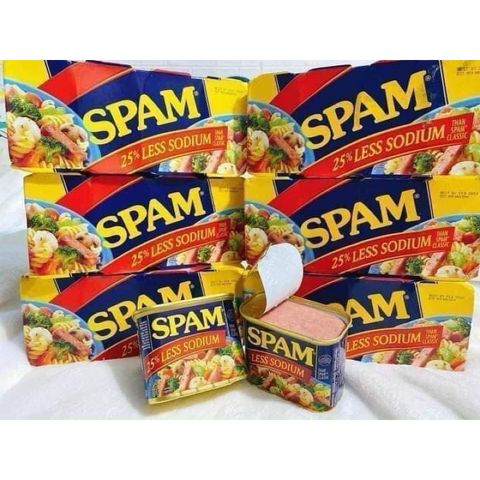 Thịt Hộp Spam Mỹ Nguyên Chất - Thực Phẩm Tiện Lợi Dùng Ngay, Nướng, Chiên - Lốc 8 Hộp Hương Vị Ngon Miệng