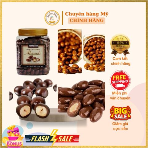 Socola Hạnh Nhân Kirkland Sữa Nguyên Chất 1.36kg - Snack Ngon Miệng, Biếu Tặng Dịp Lễ Tết, Tốt Cho Sức Khỏe