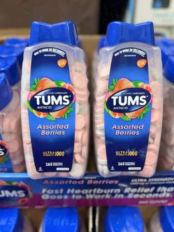 Kẹo Nhai Ngậm Tums Mixed Berries 265 Viên - Giảm Đau Dạ Dày, Thực Phẩm Chức Năng Hỗ Trợ Tiêu Hóa