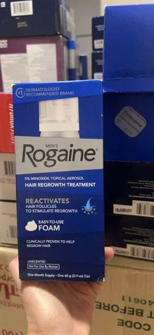 Kem bọt mọc râu tóc Nam Rogaine Minoxidil 5% Foam 60ml - Giải pháp tăng trưởng tóc hiệu quả cho nam giới