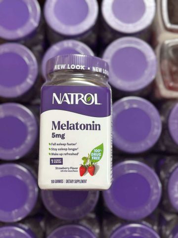 Hộp Natrol Melatonin 5mg 180 viên - Thực phẩm chức năng hỗ trợ giấc ngủ tự nhiên, giảm stress hiệu quả