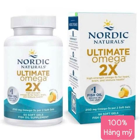 100% hàng mỹ – 60 viên Nordic Naturals Ultimate Omega 2X  hỗ trợ tim mạch và miễn dịch