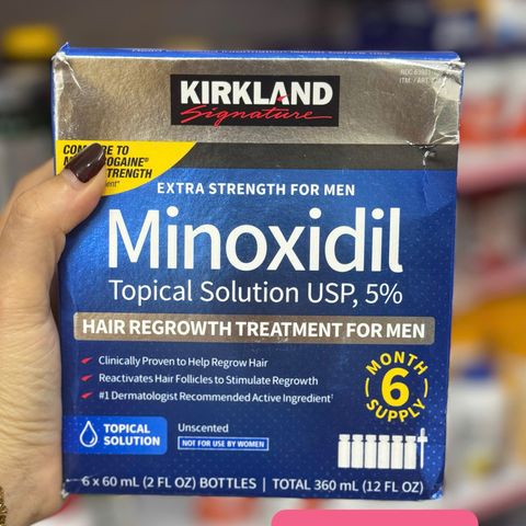 Dung Dịch Mọc Râu Tóc Minoxidil 5% Kirkland cho Nam 60ml - Phục Hồi Tóc Rụng, Duy Trì Mọc Tóc Dày Đều, Mỹ Phẩm Tóc USA
