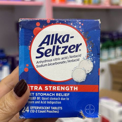 TÁCH LẺ -Viên sủi Alka-Seltzer Extra Strength 24 viên - Giảm đau dạ dày, ợ nóng, khó tiêu hiệu quả, hỗ trợ tiêu hóa nhanh chóng
