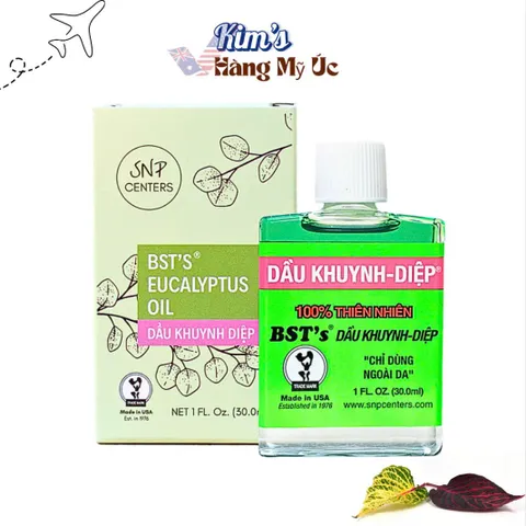 Dầu Khuynh Diệp BTS 30ml - Tinh Dầu Giảm Ho, Nghẹt Mũi, Cảm Lạnh, Hỗ Trợ Ngủ Ngon, Giảm Đau Cơ Bắp Từ Mỹ