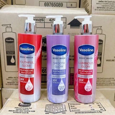 Sữa Tắm Trắng Da Vaseline GlutaGlow 10X 425ml - Giúp Da Ẩm Mượt và Căng Bóng, Chất Lượng Chính Hãng Thái Lan