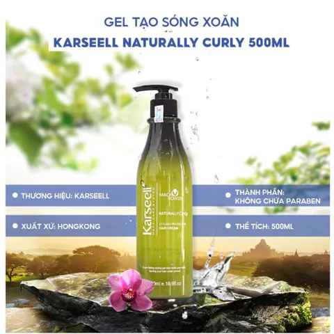 Gel Tạo Kiểu Tóc Uốn Xoăn Karseell Maca Naturally Curly 500ml - Dưỡng Tóc Bóng Mượt, Giữ Nếp Lâu Dài, Phù Hợp Với Tóc Mỏng
