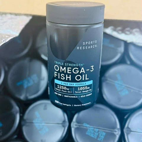 Dầu Cá Sports Research Triple Strength Omega 3 - 150 Viên Bổ Sung EPA & DHA Tăng Cường Tim Mạch và Nãon bộ
