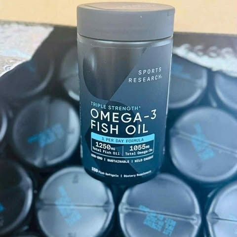 Dầu Cá Sports Research Triple Strength Omega 3 - 150 Viên Bổ Sung EPA & DHA Tăng Cường Tim Mạch và Nãon bộ