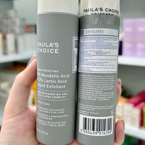 Dung dịch tẩy tế bào chết Paula's Choice 6% Mandelic Acid 2% Lactic Acid - Exfoliant dạng lỏng cho mọi loại da, thông thoáng lỗ chân lông