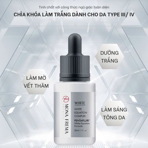Bộ Đôi Serum Trị Nám Mona Frema - Serum White & White-Equation Reinforcing Concentrate Giúp Da Trắng Sáng, Mờ Nám Hiệu Quả