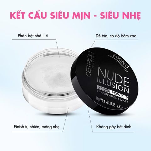 Phấn Phủ Kiềm Dầu Catrice Nude Illusion 11g - Kiểm Soát Bóng Dầu, Che Khuyết Điểm Tự Nhiên, An Toàn Cho Da Nhạy Cảm