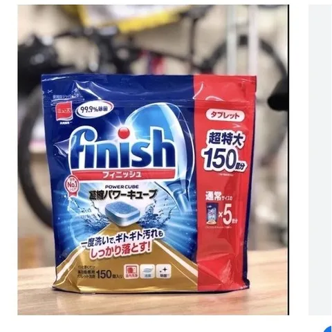 Viên Rửa Bát Finish Nhật Bản 150 Viên - Bột Rửa Bát Cao Cấp 2.2kg, Khả Năng Tẩy Rửa Mạnh, Sáng Bóng, Thơm Mát
