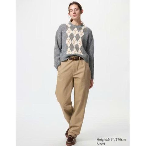 Áo Len Cổ Tròn Fairisle Uni - Thời Trang Nữ Ấm Áp, Dễ Phối Đồ, Phong Cách Bắc Âu Cho Mùa Đông