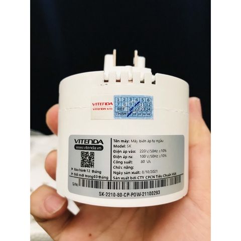 Bộ đổi nguồn 220V xuống 100V Vitenda - Dụng cụ chuyển đổi cho quạt điện, máy lọc không khí, dàn âm thanh mini, công suất 80W trở xuống