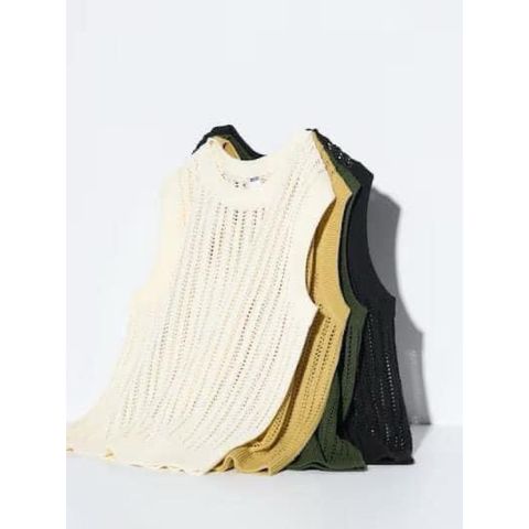 Áo len lưới ba lỗ nữ Uni Japan - Thời trang hè thoáng mát, đa kiểu phối với áo bralette, nhiều màu sắc thời thượng