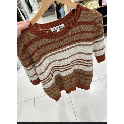 Áo Len Tay Ngắn Vải Cotton Dáng Popcorn - Thời Trang Nữ Xinh Xắn Phù Hợp Mọi Dịp, Mix Đẹp Với Quần Short, Váy